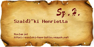 Szalóki Henrietta névjegykártya