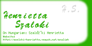 henrietta szaloki business card